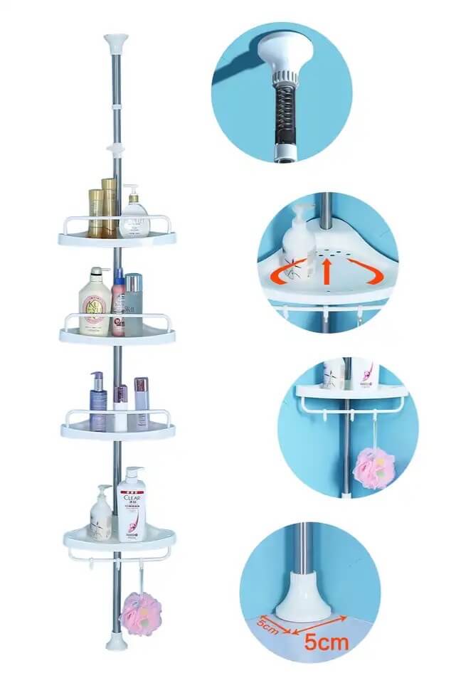 رف متعدد الزوايا للحمام وأي زاوية