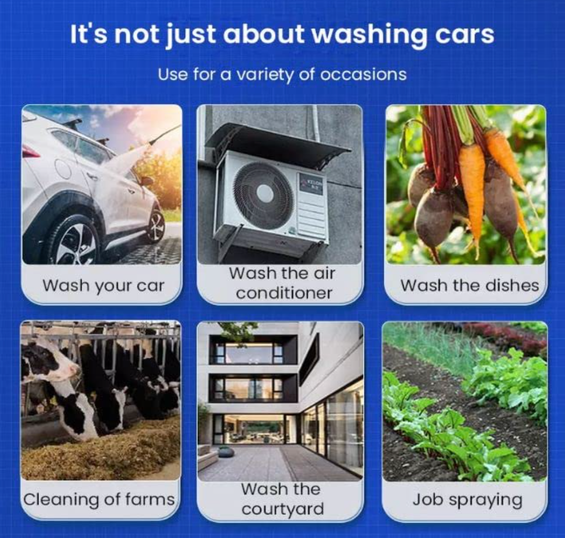 مسدس مياه لاسلكي عالي الضغط، محمول وقابل لإعادة الشحن. تصميم مدمج لسهولة التعامل، مثالي لغسيل السيارات والبستنة والتنظيف الخارجي، نفث مياه متين وفعال لجميع الأغراض