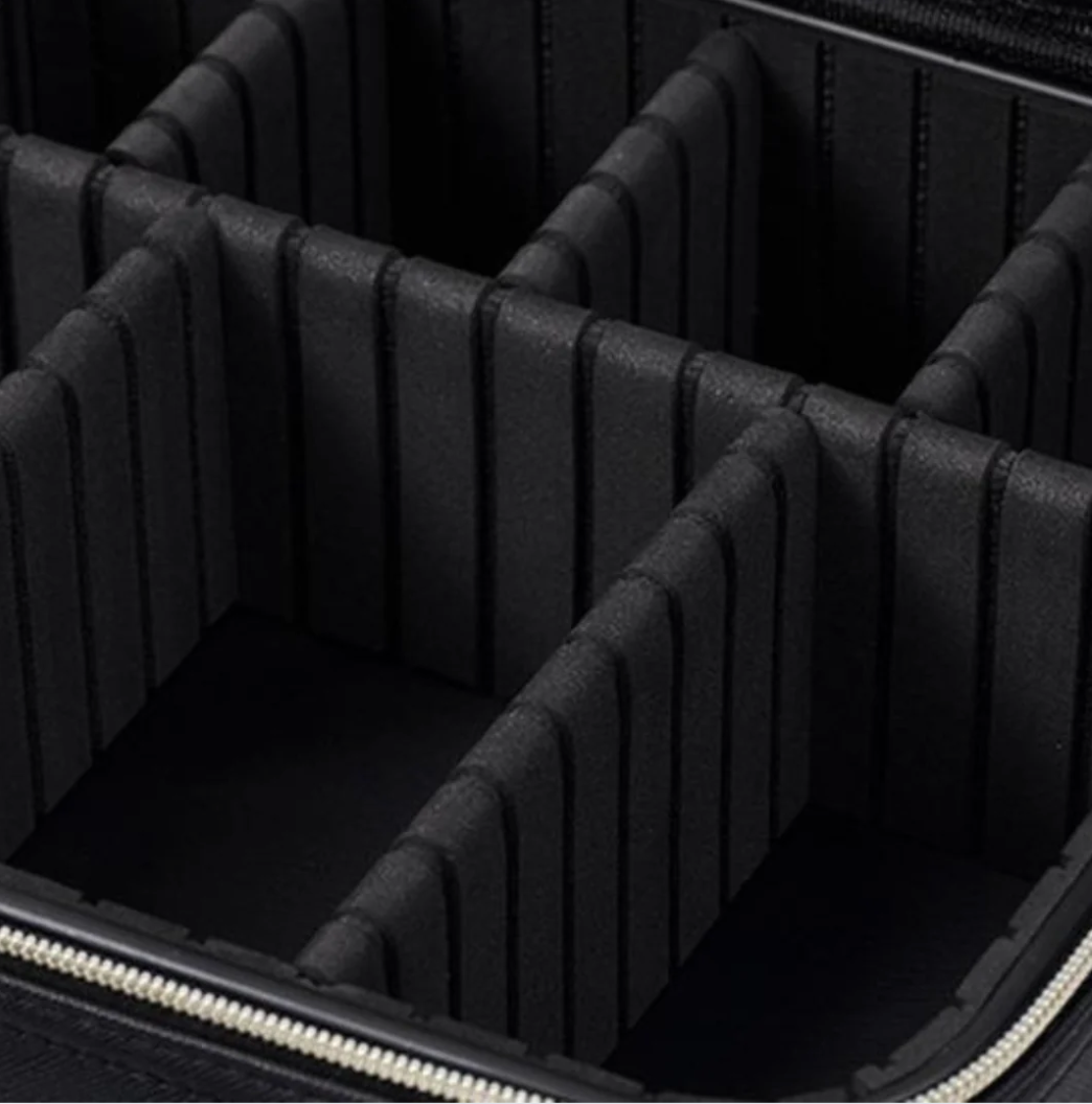 (LED) حقيبة تنظيم مستحضرات التجميل والمكياج مع مرآة