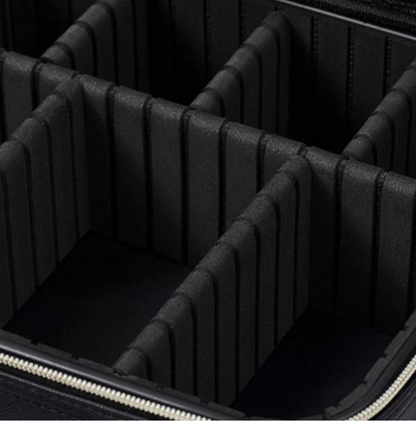 (LED) حقيبة تنظيم مستحضرات التجميل والمكياج مع مرآة