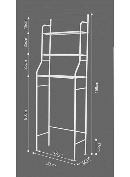 منظم رف المرحاض المكون من 3 طبقات فوق المرحاض، سهل التجميع، رف تخزين عالي السعة وموفر لمساحة الحمام