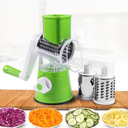Manual Tabletop Food Grater, 3 In 1 Rotary Shredder Slicer Grinder For Cucumber Nuts Potato Carrot Cheese